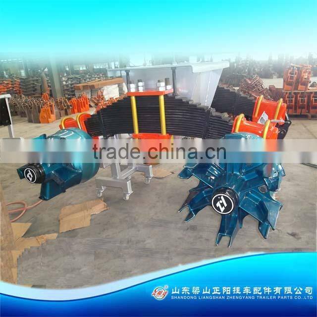 semi-trailer bogie suspension with axle