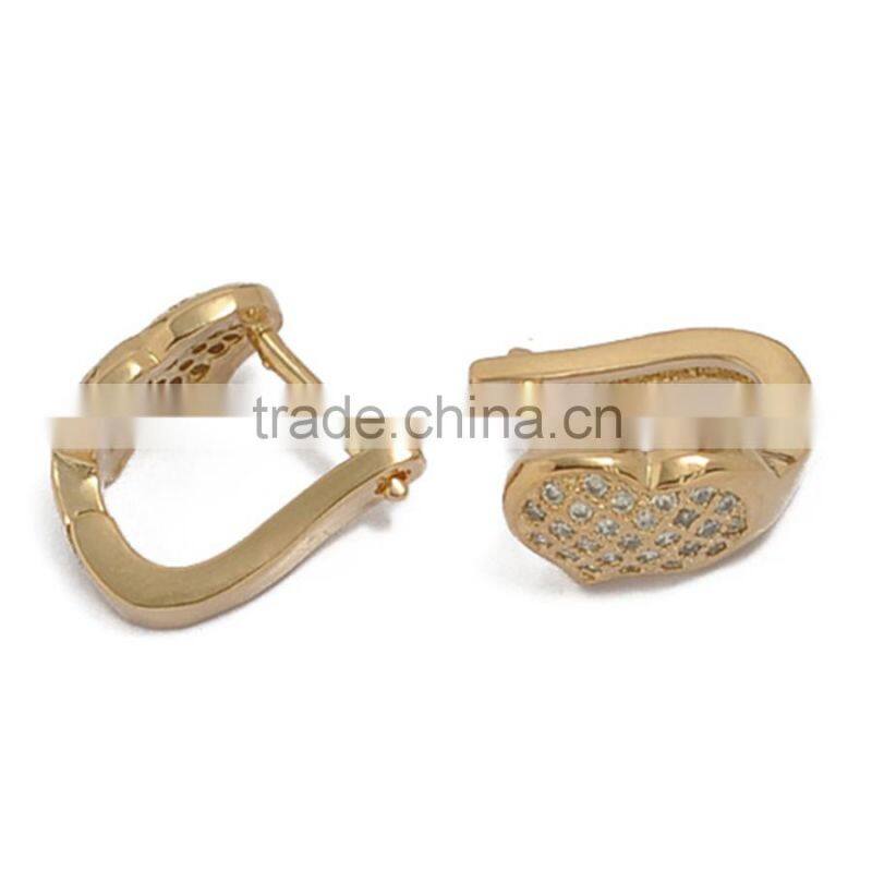 Earring, Fashion Gold Jewelry Square Crystal Zircon Setting Brass Earring, Earring Jewelry Wholesale P9382