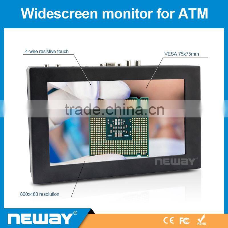 metal housing 8 inch widescreen tft lcd open frame cctv touch monitor