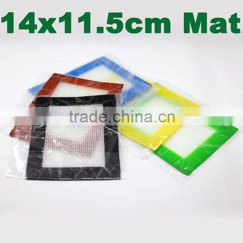11*8.5cm silicone rubber dab mat butane hash bho oil silicone pad heat resistant fiber glass silicone wax mat