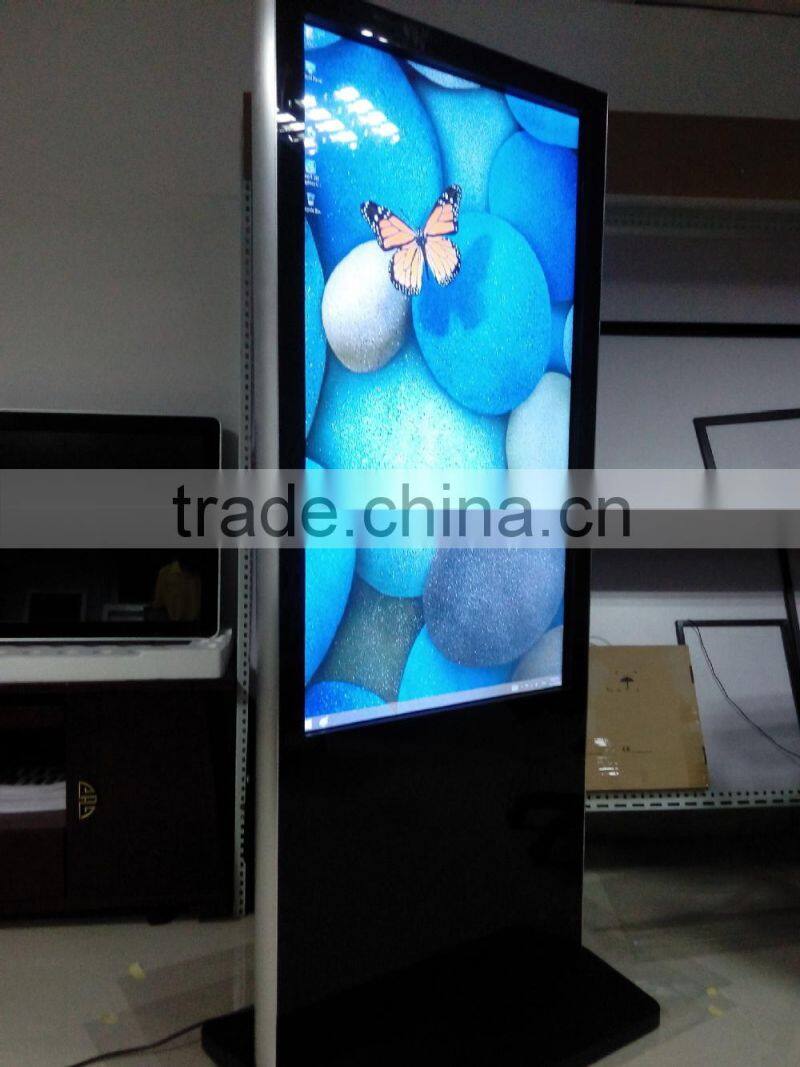 floor standing interactive advertising totem,65 inch advertising display