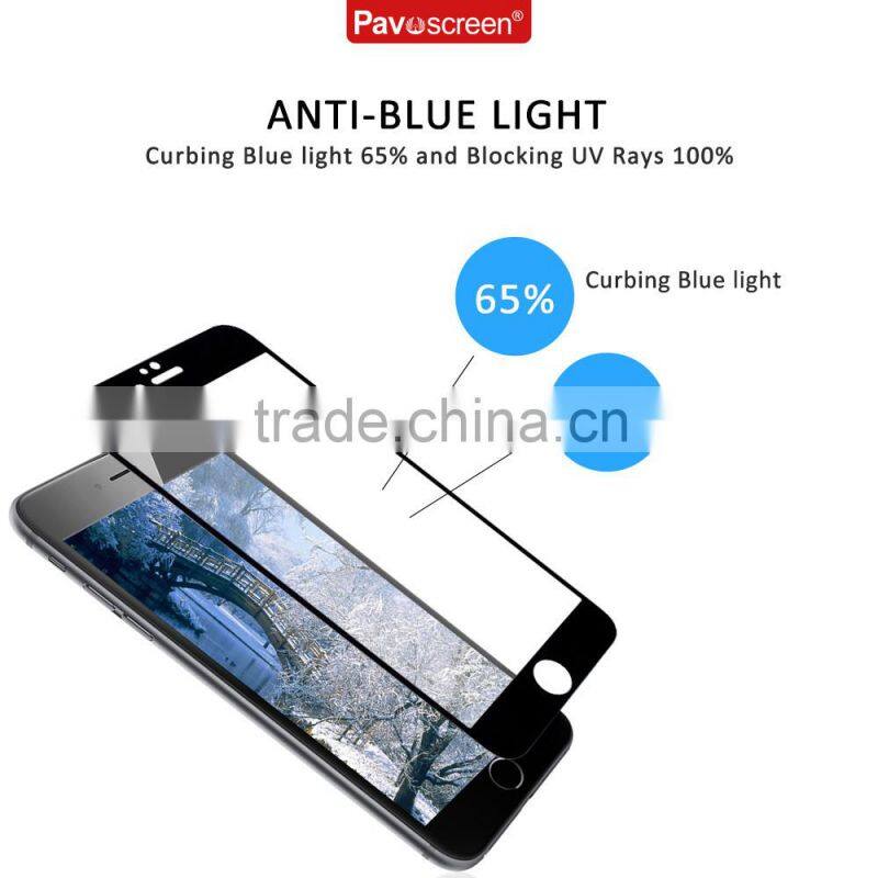 Pavoscreen 9H super hard tempered glass anti blue light screen protector for iphone 6 6s