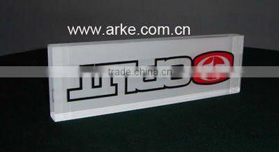 Acrylic clear paperweight with engraving letters