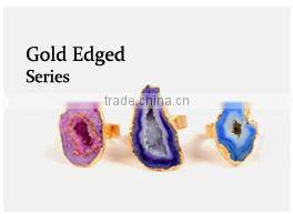 2016 Round Fashion earrings High Quality Titanium Silver Druzy Stone Stud Earrings