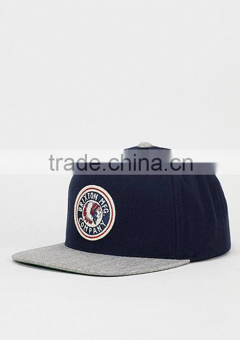 Fashion mens stylish patch embroidery blue cotton snapback hats