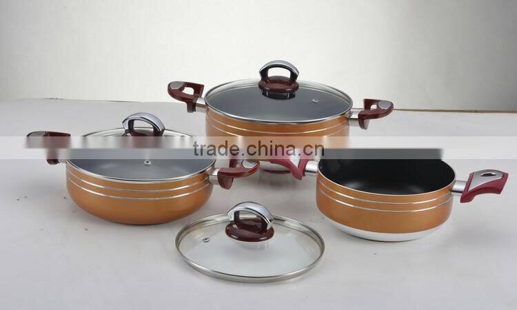 New design aluminum non-stick casserole/inside non stick coating paint/non stick cookware set