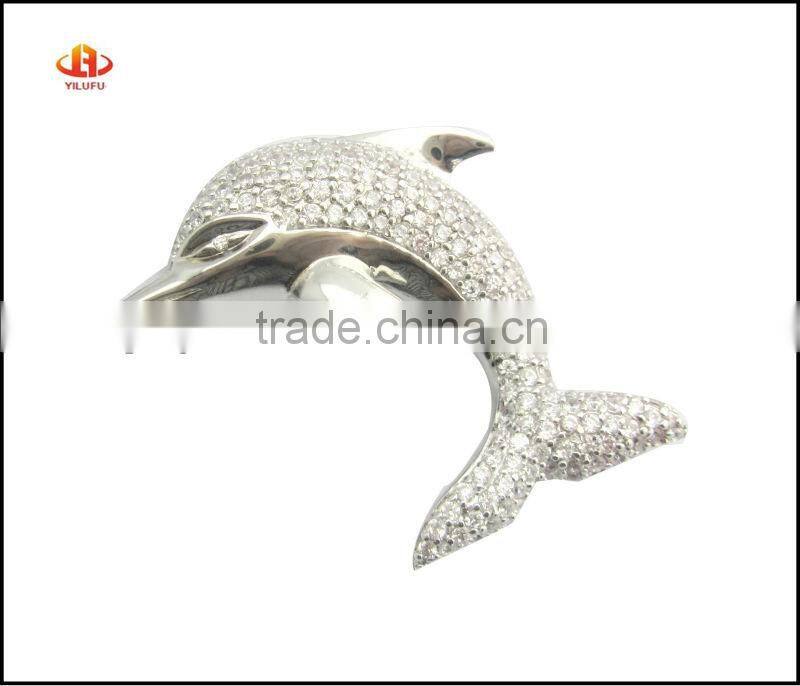 Fashion 925 Sterling Silver Dolphin Pendant