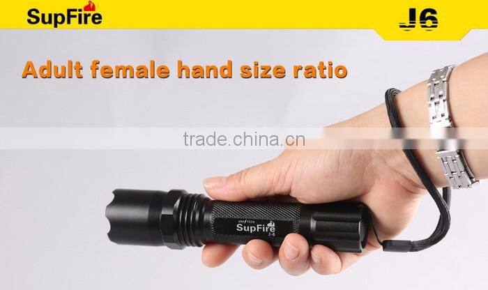 Supfire J6 Rechargeable Led Flashlight 3 Modes Portable Torch
