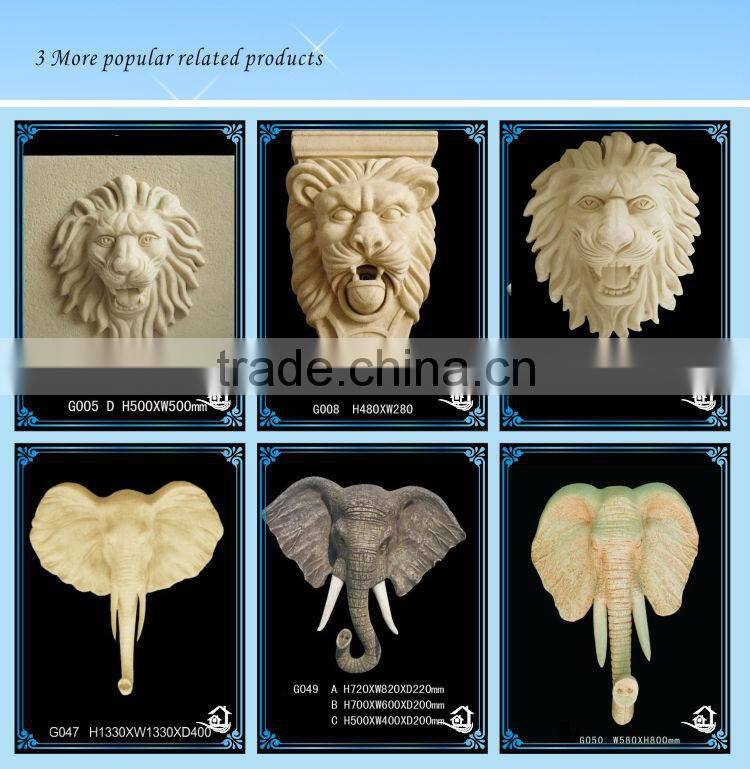 Resin wall animal head sculpture