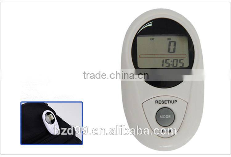 New Multi-functional Digital Porket Walking 3D Pedometer with 12/24 Time System and 7days Memory Pedometer /OEM/ODM Manufacturer