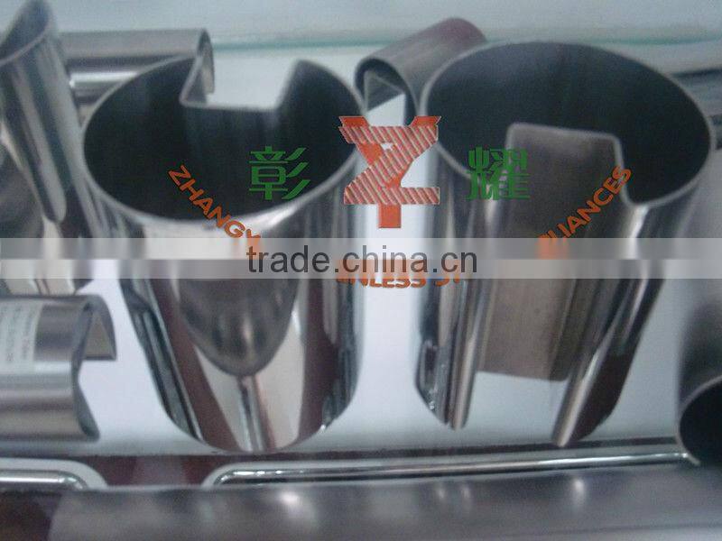 Stainless Steel Oval Gold/Mirror Slot Tube