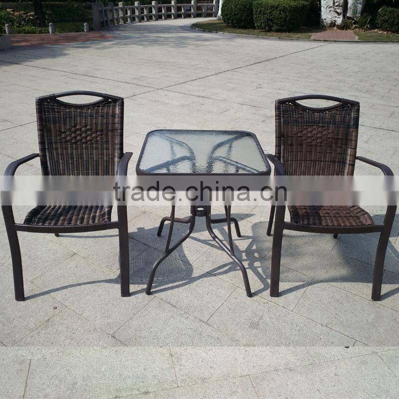 All Weather Proof Coffee Brown 5 piece Outdoor Garden Balcony Aluminum Sling Patio Furniture Round Glass Dining Table Chair Set