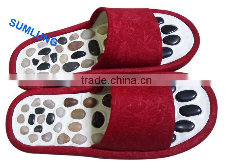 Natural Pebbles Massage Slipper Lady Health Foot Acupressure Shoes for Women Foot Reflexology Therapy