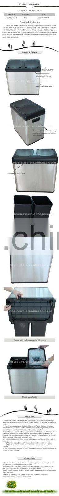 sensor dustbin 50A60LGA 60L Cycle and Recycle Sensor Dustbin