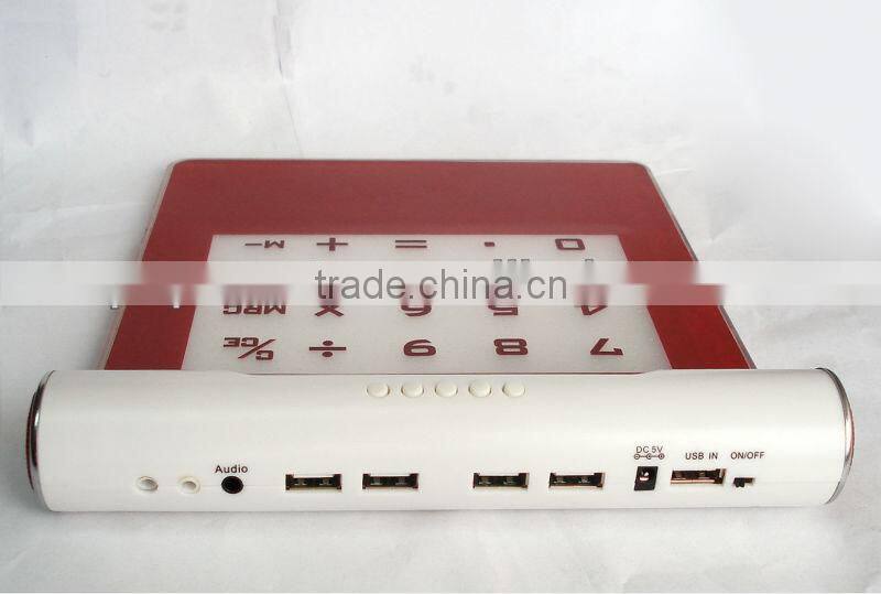 Multifunctional LED Light Mouse pad with USB HUB and Calculator