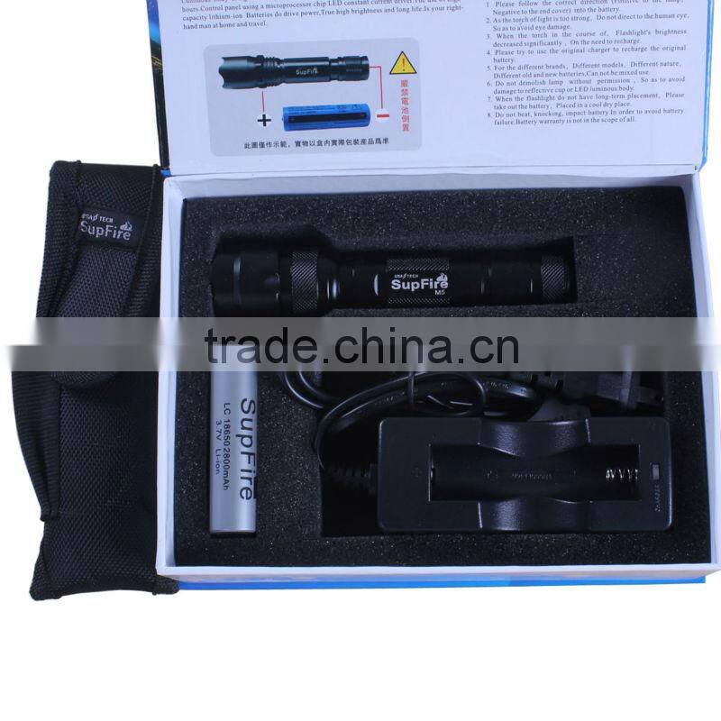 Shenzhen supfire M5 high bright portable mini spotlight LED flashlight