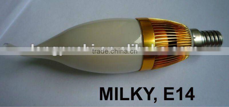 Hot Sale! E12 E14 dimmable led candle bulb with aluminium or ceramic housing