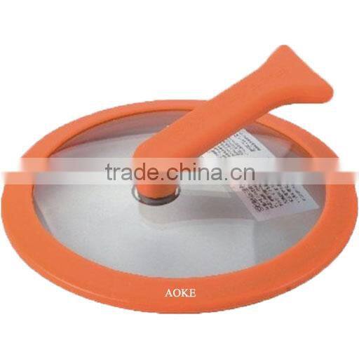 Adjustable big size Silicone cooking pot lid make of silicone and glass