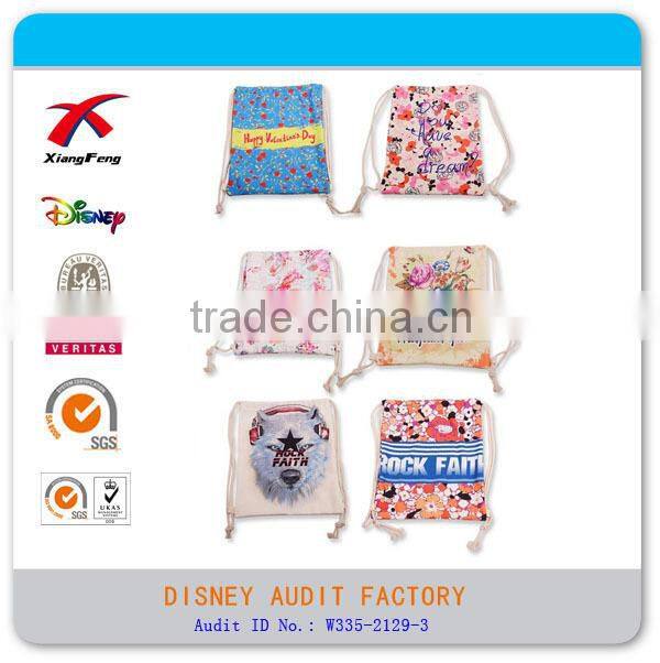 Factory Wholesale Canvas Material Foldable Drawstring Bag
