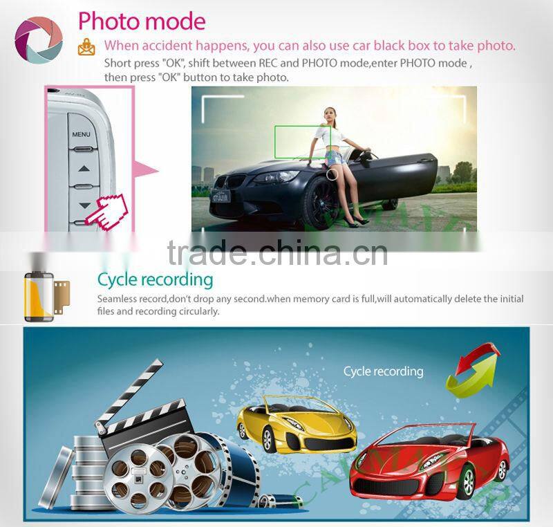 new fasion dual camera car black box car video camera recorder with gps