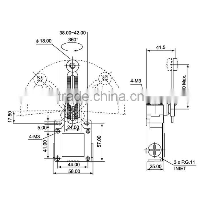 Newest mini waterproof adjustable roller arm Limit Switch TSA-031