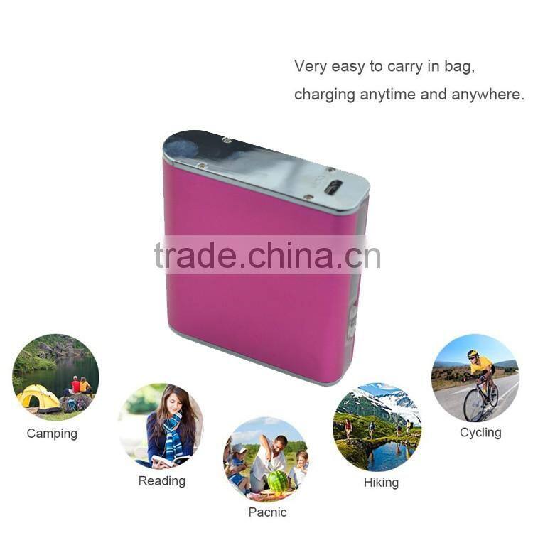 Best selling metal power bank 7800mah LED lighting portable 18650 battery with dual usb power bank