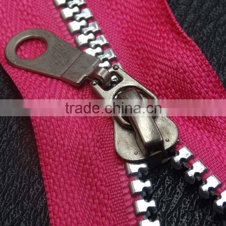 5# silver resin zipper manufacturers selling split teeth for clothing bags dedicated entrance guard zippers