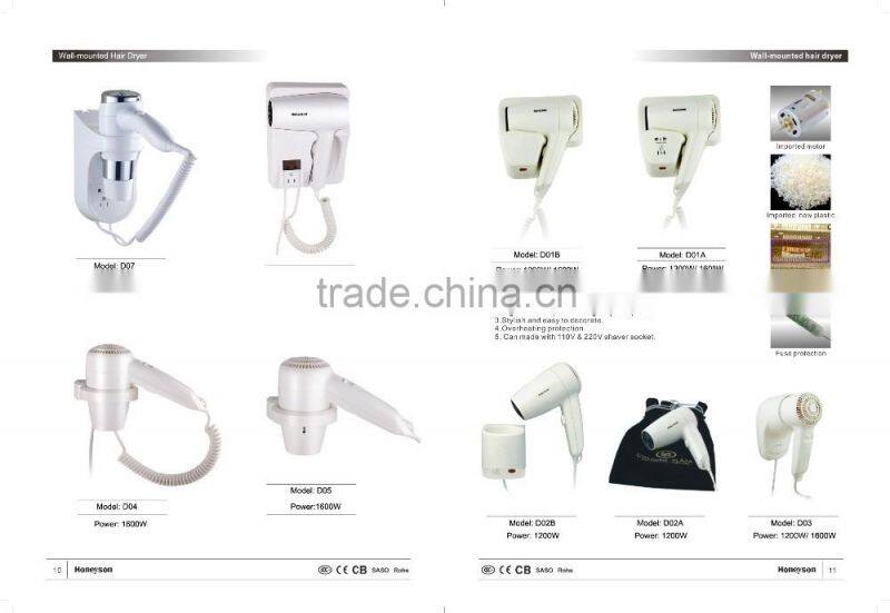 2000W Professional Hotel Electric Hair Dryer for Hotel Supplies