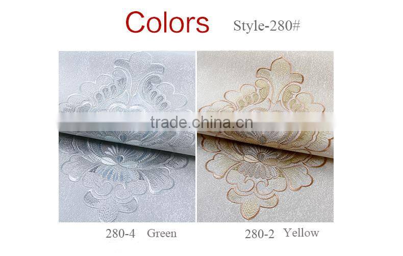 polyester non-woven embroidery wallpaper sale living room wallpaper decorative wallpaper