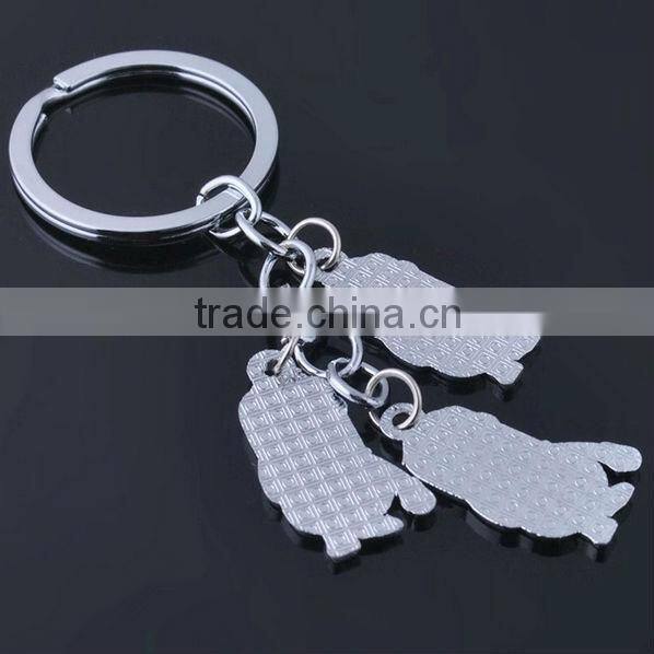 The new cartoon characters despicable me laser printing metal lover keychain