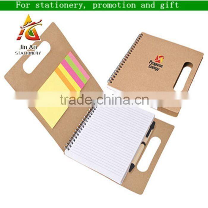 kraft notepad with pen