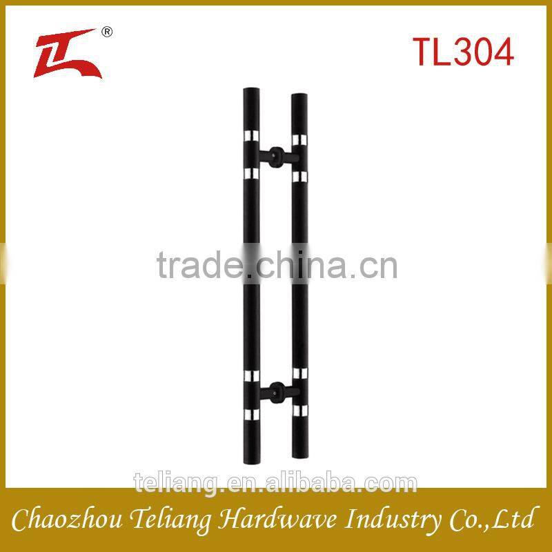 black and silver stainless steel glass door handle for steel doors