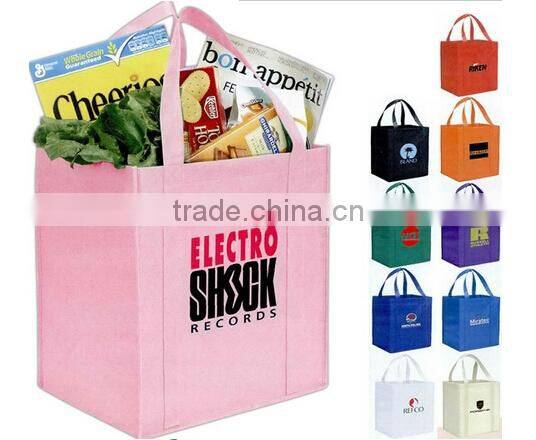 2015 promotional custom printed non woven reusable grocery bag for shopping
