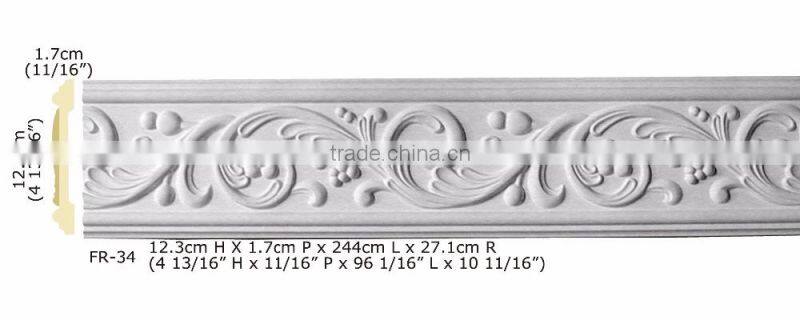 Polystyrene High Quality Good price beautiful PU decorative Wall Chair Rails