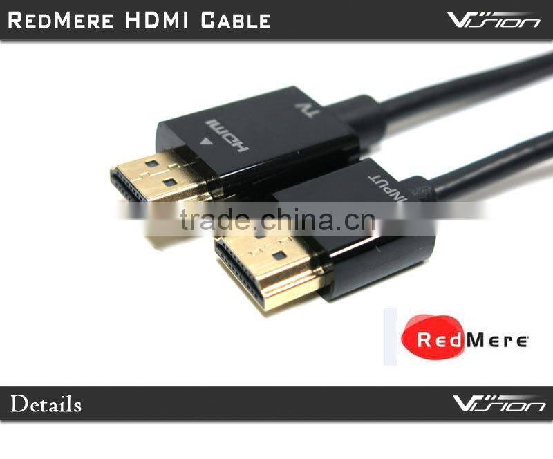 High performance 15m 30AWG RedMere HDMI Cable with gold plated connector