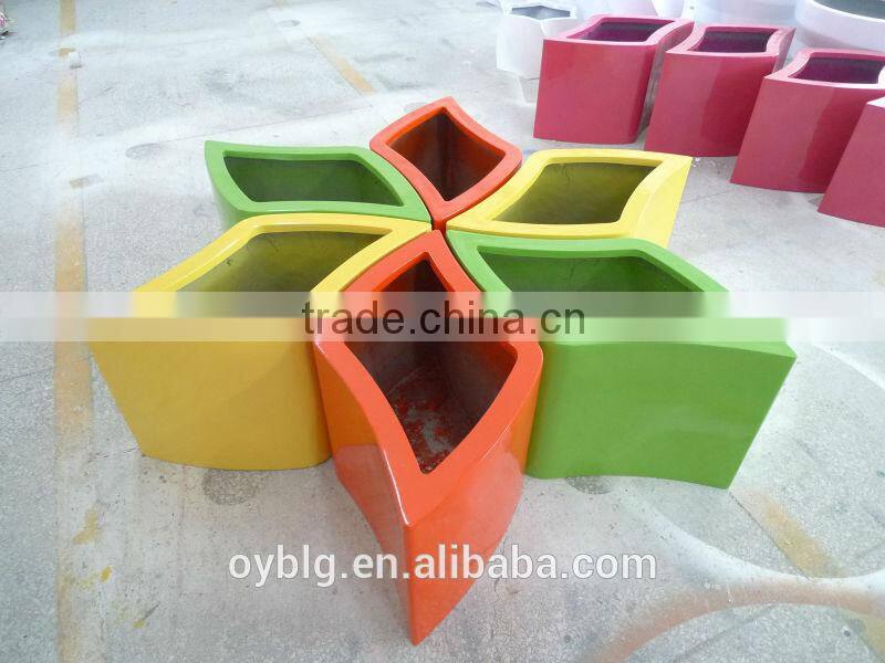 high glossy fiberglass planter for garden ,shopping center