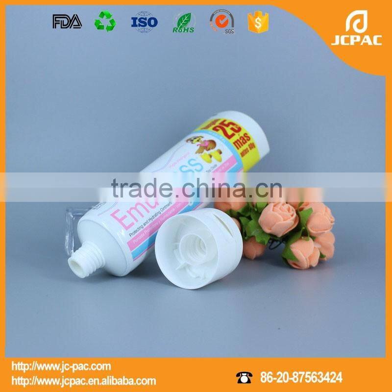 ABL cosmetic squeeze tube for body cream with offset printing surface handling