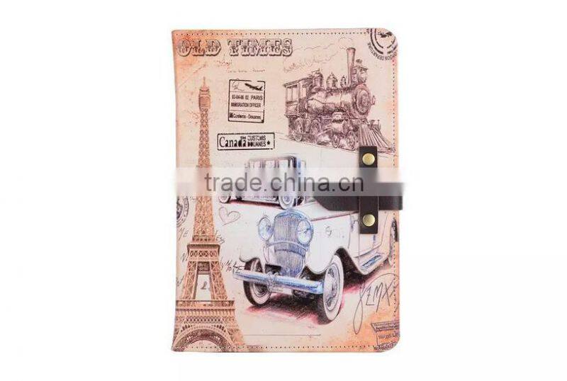 Retro Colorful Painting Flip Standing Pu Leather Case For iPad Pro With Sleeping Function