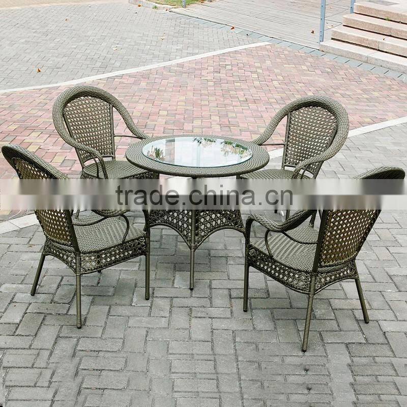 outdoor furniture for garfen coffee shop stackable leisure rattan wicker table chairs YPS011