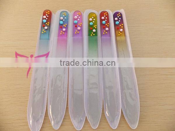Crystal diamond colorful glass nail file for nail art