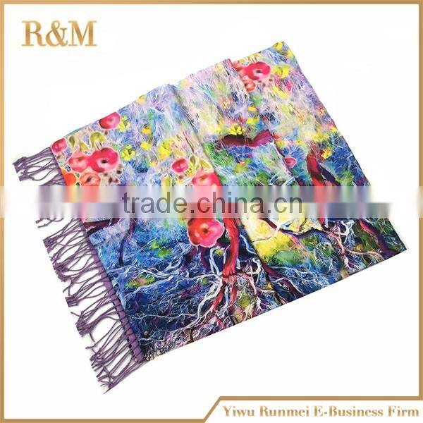 Factory Sale superior quality long knit scarf with many colors