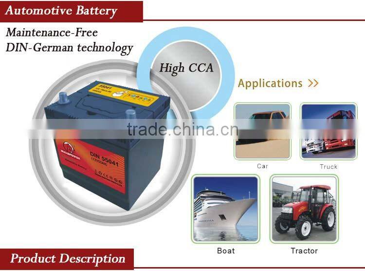 High quality Car battery 56420 DIN Standard mf 68ah 12v 75d23l car battery
