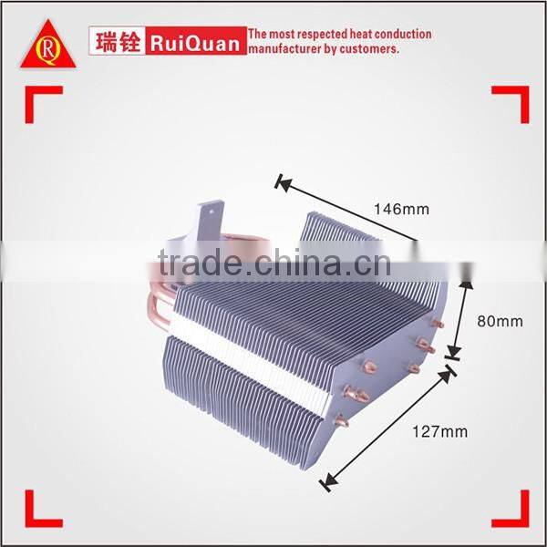 Customized high power extrution aluminum Heatsink with 4 pcs copper heatpipe