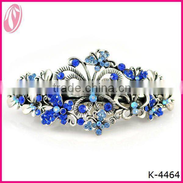 Elegant White Butterfly Hair Clips with crystal stones for lady