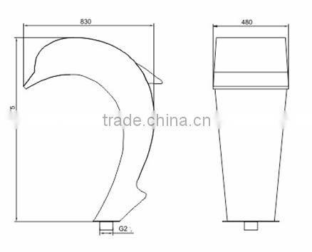 SS304 material dolphin shape arc hook for pool shower