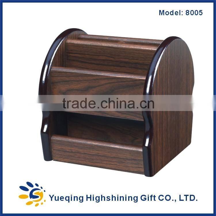 HY8005 wooden pen holder penholder pencil holder Fashion 360 degrees rotatable desktop stationery organizer
