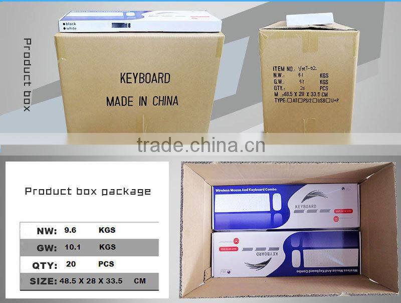 2.4g USB wireless keyboard mouse combo with white color for computer/laptop