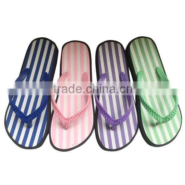 2015 stitching wedge women flip flop soft EVA flat lady slipper
