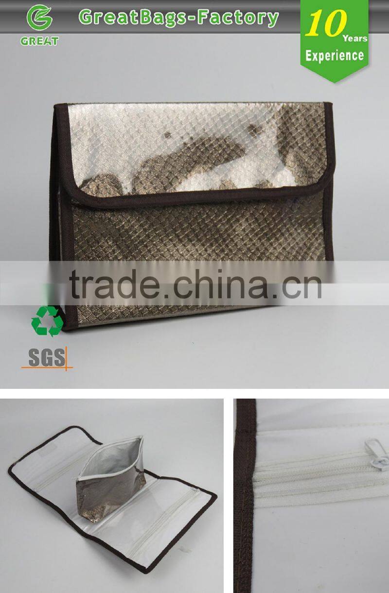 Two Zipper Custom Eco-friendly Beauty Travel bag cosmetic makeup bag