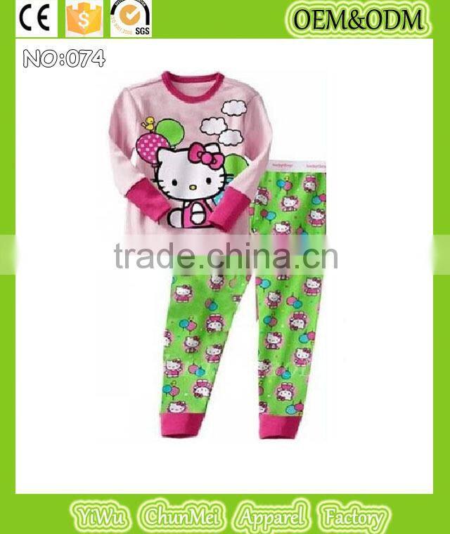 100% cotton hello kitty styling clothes baby hello kitty pajamas kids cartoon sleepwear children cotton high quality pyjamas